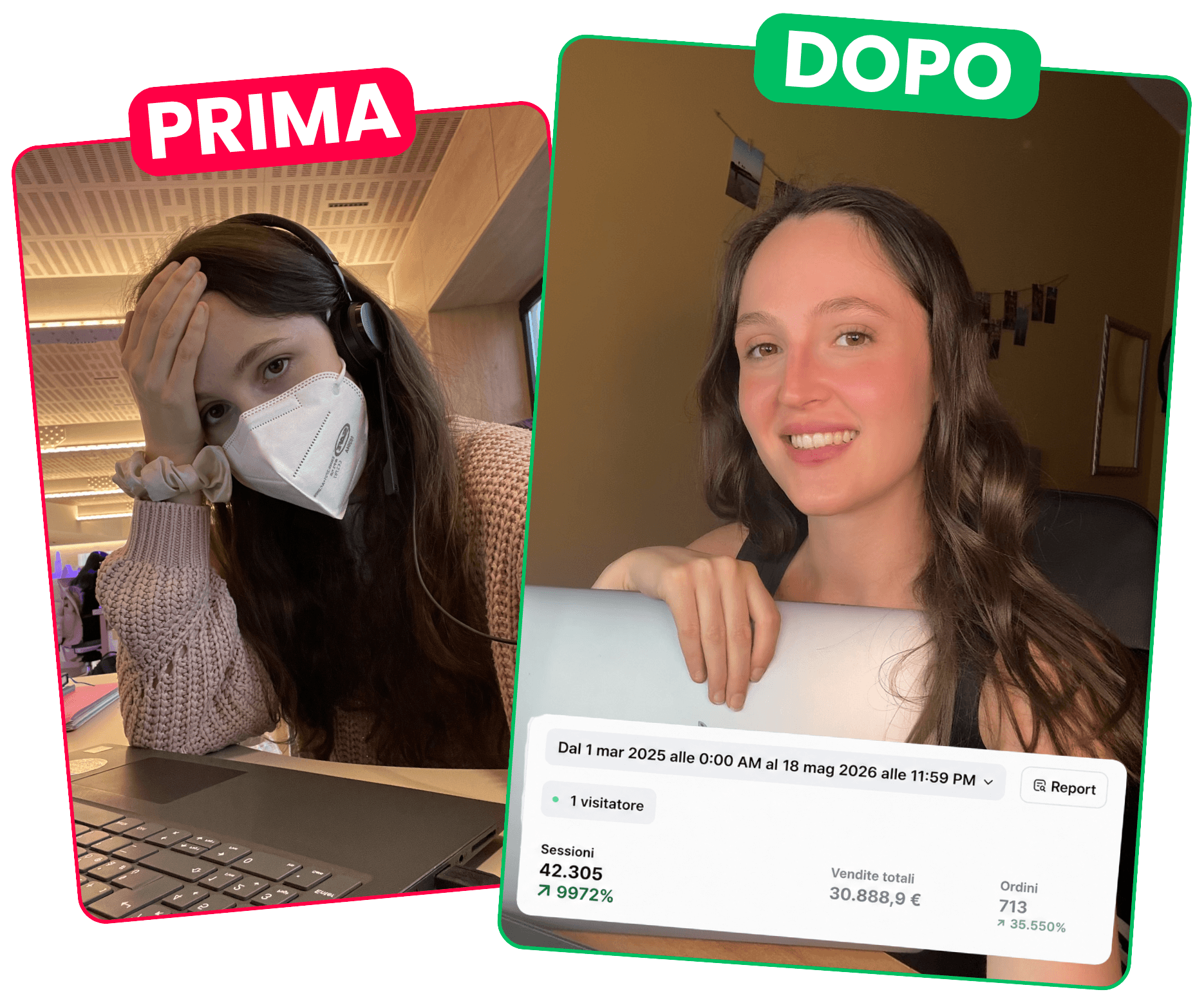 Giulia Moroni — prima e dopo